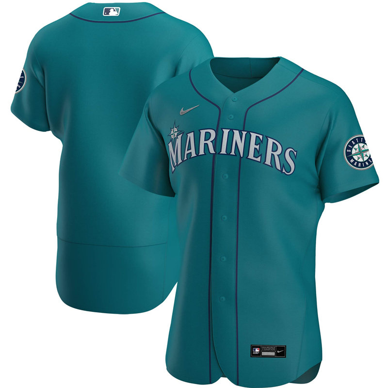 2020 MLB Men Seattle Mariners Nike Aqua Alternate 2020 Authentic Official Team Jersey 1->seattle mariners->MLB Jersey